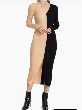 Staud Shoko Colorblocked Midi Dress